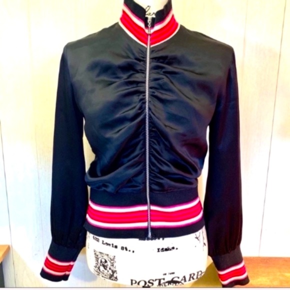Alice & Trixie NYC 100% Silk Bomber Jacket - Picture 1 of 6